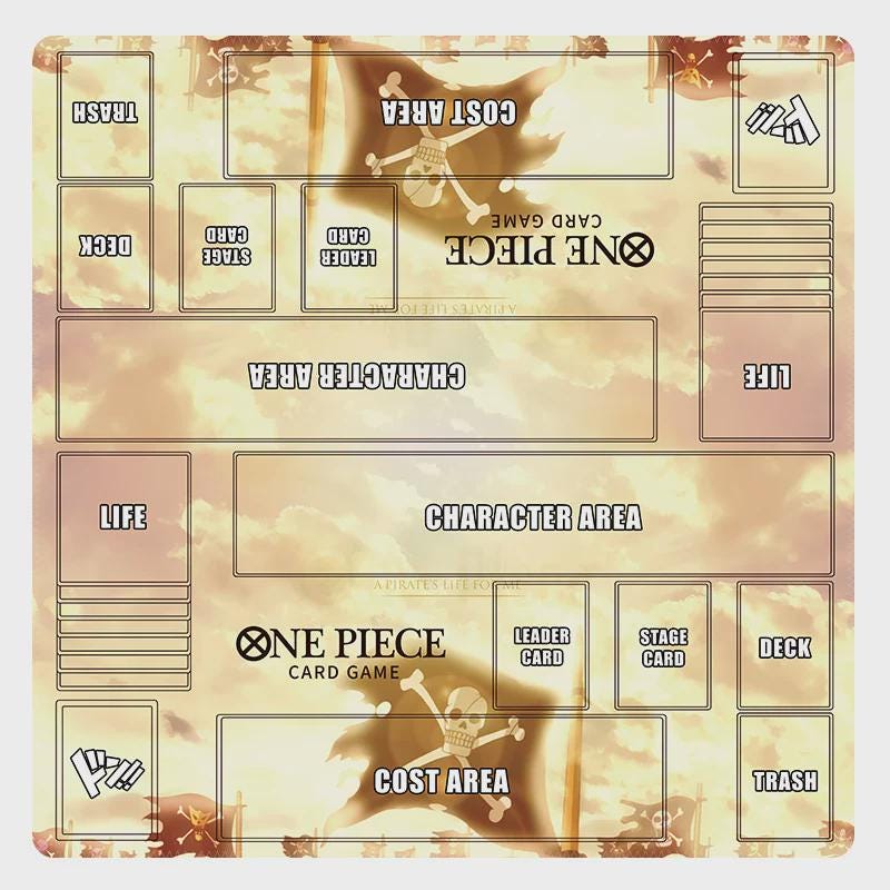 One Piece Card Game 2 Player Playmat - Golden Pirate Flag TCG Mat - Character - Premium Tabletop Gaming Desk Mat,Anime Card Game Accessories