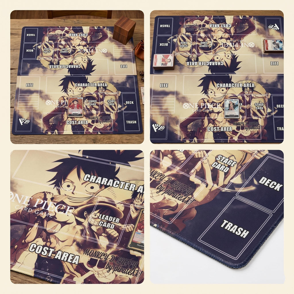 One Piece TCG 2 Player Playmat - Monkey D. Luffy Anime Desk Mat - TCG Play Mat with Card Zones -  Custom TCG Accessories