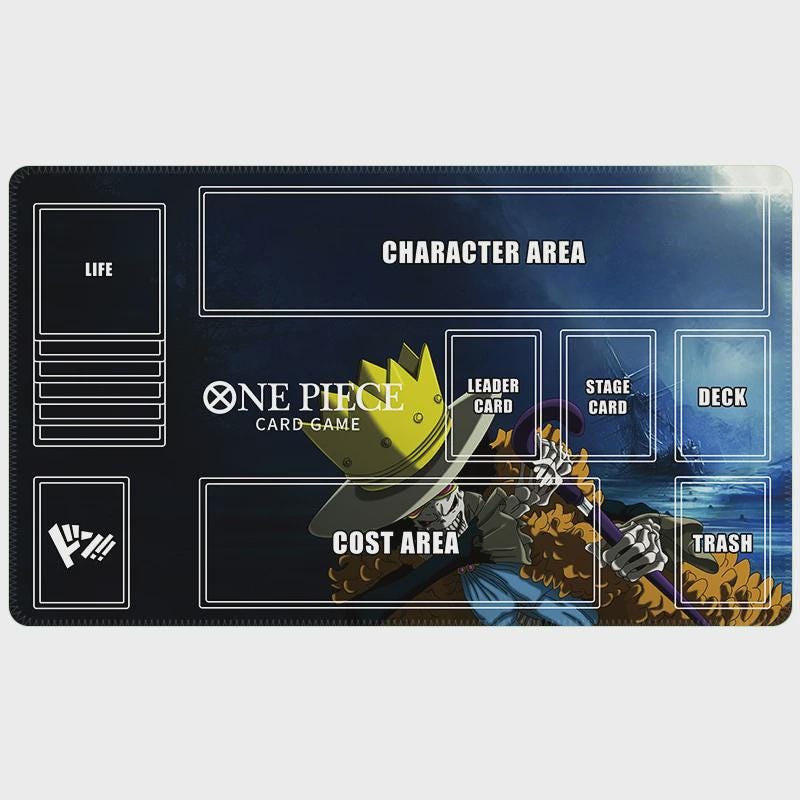 Brook Soul King One Piece Card Game Playmat | OPCG TCG Play Mat with Zones | TCG Accessories Gaming Mousepad Gift