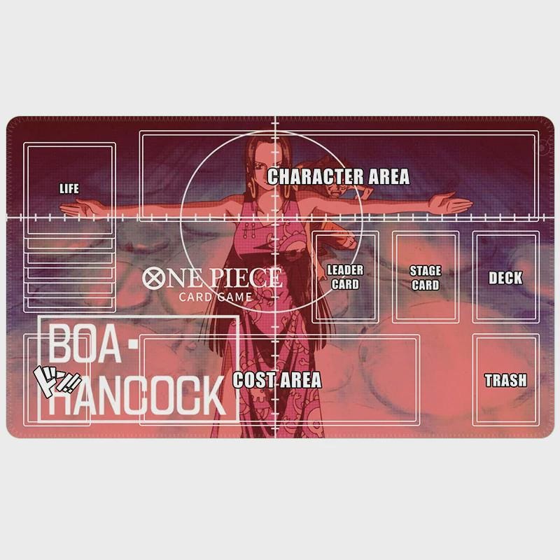 Boa Hancock One Piece Card Game Playmat - Custom TCG Mat with Zones - Pirate Empress Boa Hancock OPCG Accessories - Anime Gaming Desk Mat