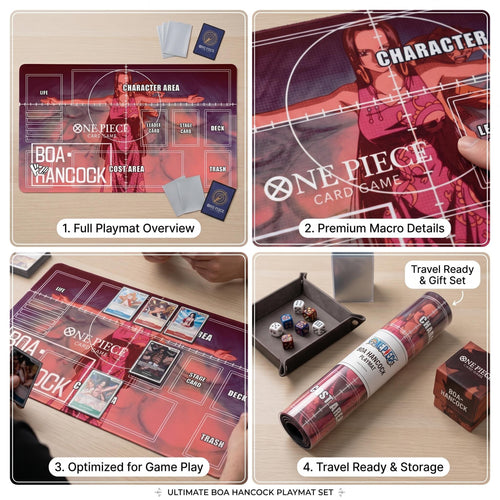 Boa Hancock One Piece Card Game Playmat - Custom TCG Mat with Zones - Pirate Empress Boa Hancock OPCG Accessories - Anime Gaming Desk Mat