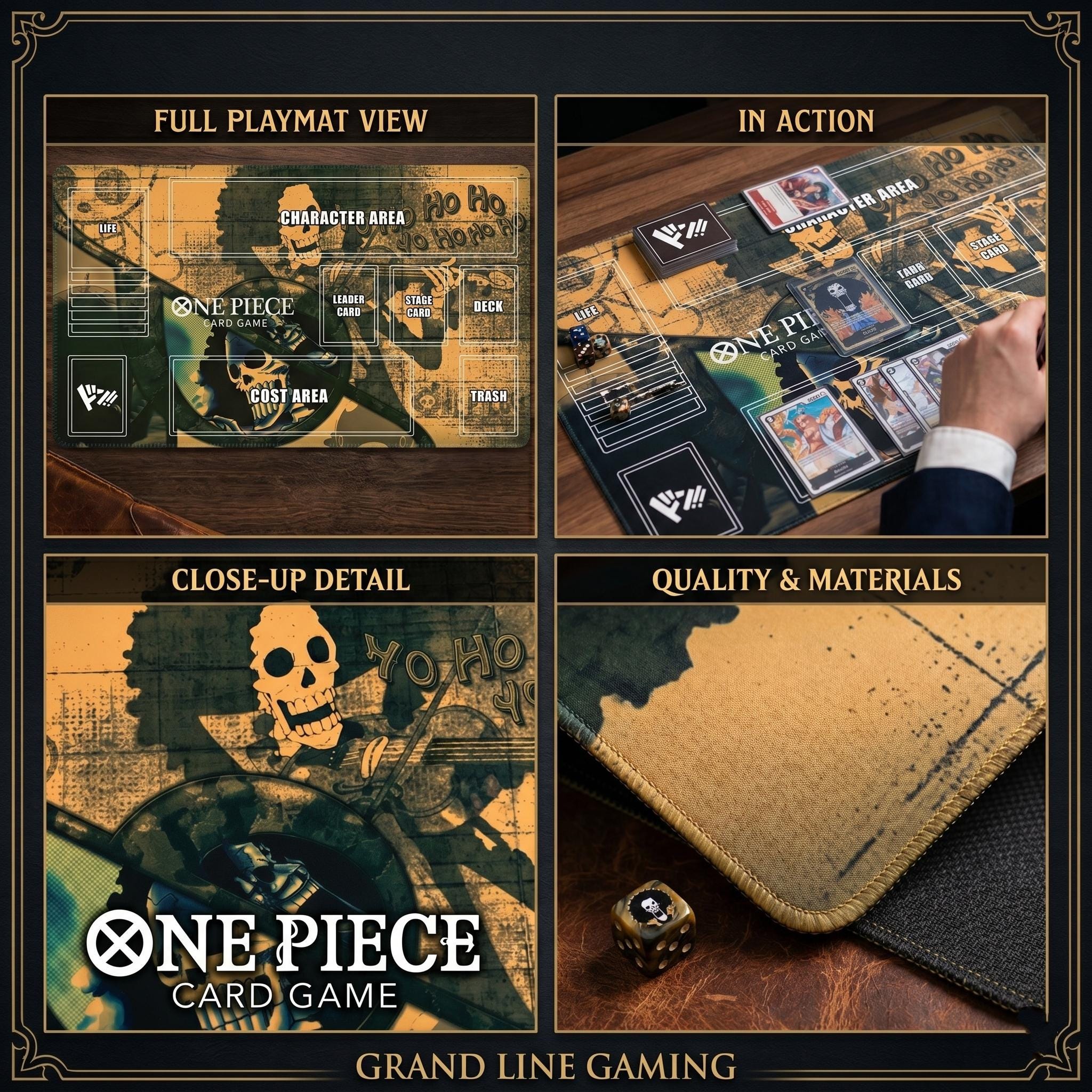 Brook One Piece TCG Playmat - Soul King Card Game Mat - One Piece Card Game Accessories - Premium TCG Desk Mat - Anime Playmat