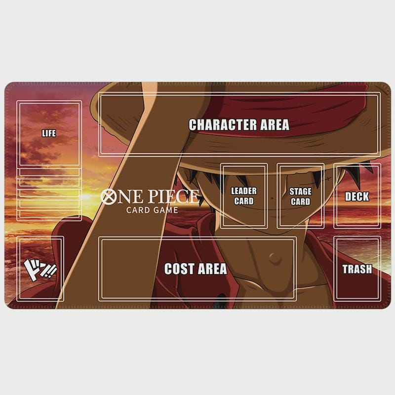 One Piece TCG Playmat - Monkey D. Luffy Custom Card Game Mat with Zones - Anime TCG Desk Mat - Gift for One Piece Fans & Players