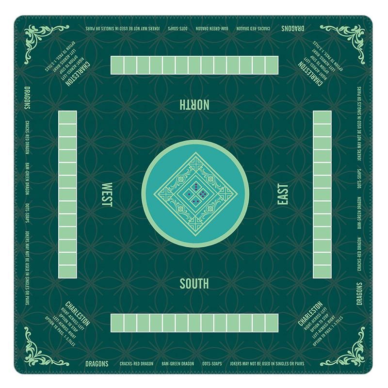 Mahjong Mat - Non-Slip Gaming Mat for Players, Clubs, and Gift for Mahjong Lovers 80 x 80 cm