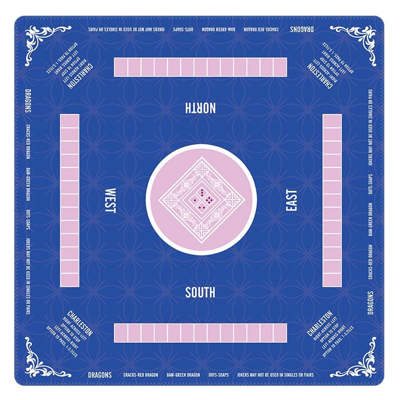 Custom Mahjong Mat Royal Blue, Non-Slip Noise Reduction Gaming Mat 31.5x31.5 Inch for Mahjong/Poker/Board Games/Card Games/Dominoes (Blue)