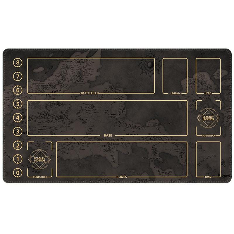 League of Legends Playmat – Riftbound Battlefield TCG Gaming Mat 24 x 14 in Tournament Style