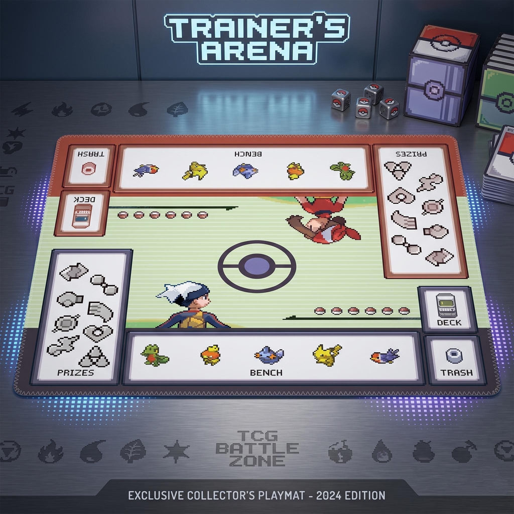 Duo Pokemon Playmat | 2 Player PTCG Battle Mat | Duel Playmat | Two-Player Layout | 24 x 24 inches